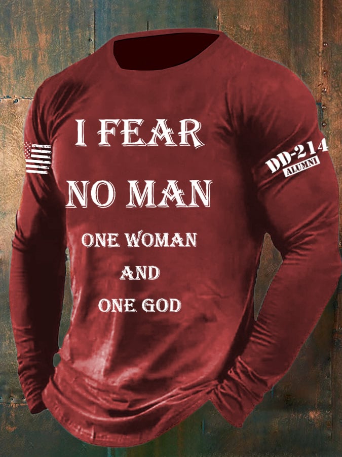 Men's Veteran Vintage Print Long Sleeve T-Shirt