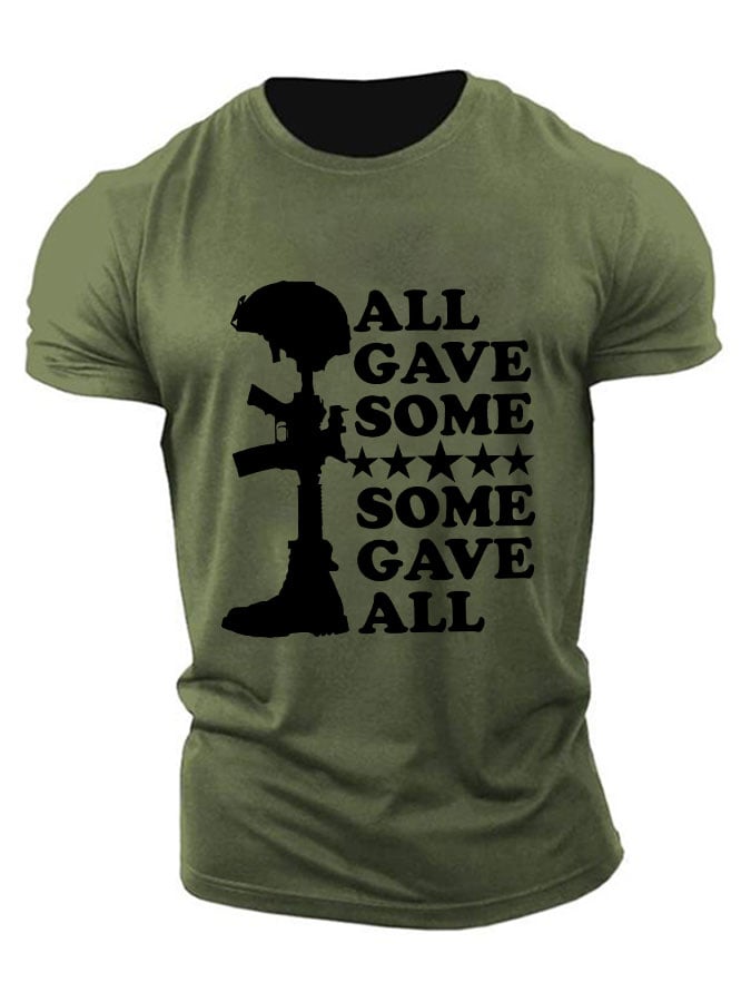Men's 'All Gave Some, Some Gave All' Print Loose Fit T-Shirt