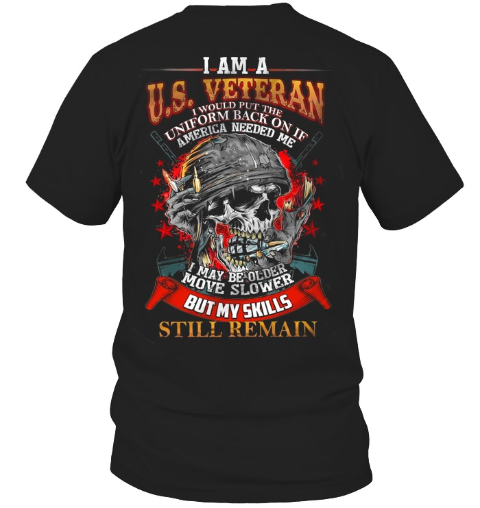 I Am A U.S .Veteran  Pattern 100% Cotton T-Shirt