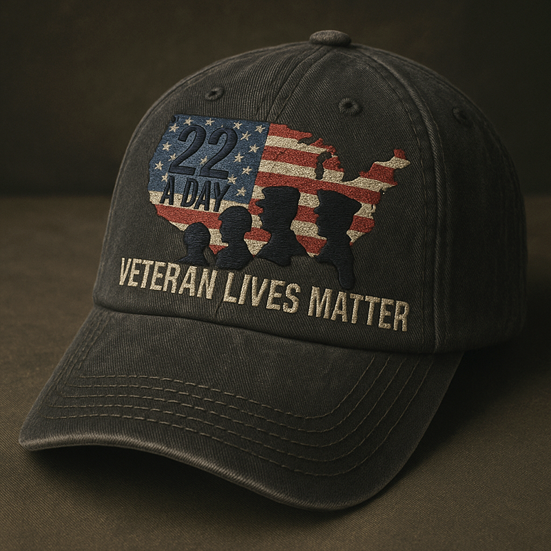 22 A Day Veteran Lives Matter Print Hat