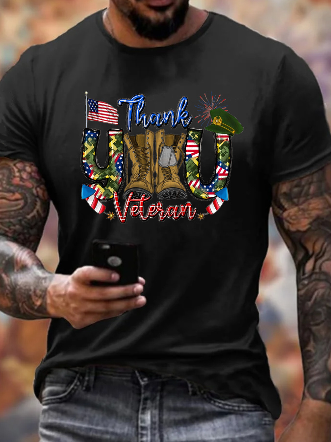 Men's Veterans Day  Thank You Veteran Cotton T-Shirt