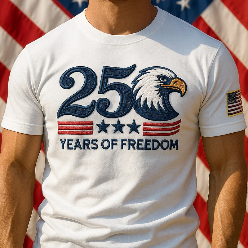 US 250th Anniversary Printed Casual Short Sleeve T-Shirt