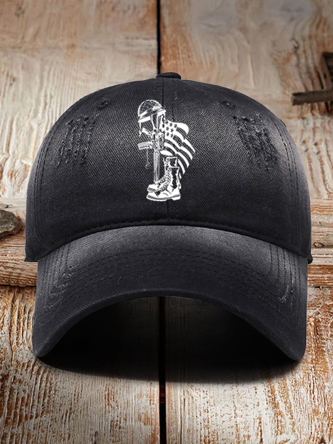 Unisex Veteran's Flag Print Baseball Cap