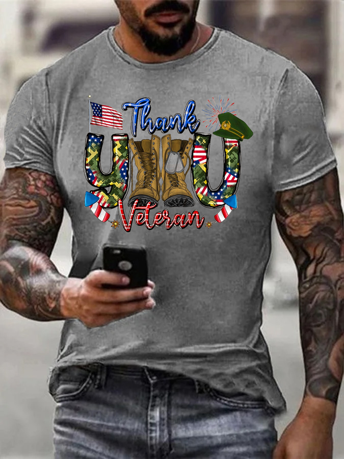 Men's Veterans Day  Thank You Veteran Cotton T-Shirt