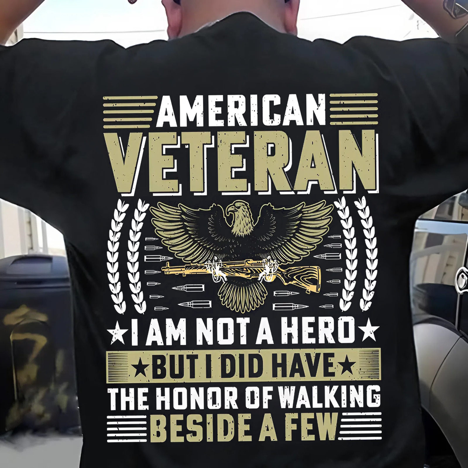American Veteran T-Shirt – Honor of Serving Alongside Heroes – Military Tribute Tee