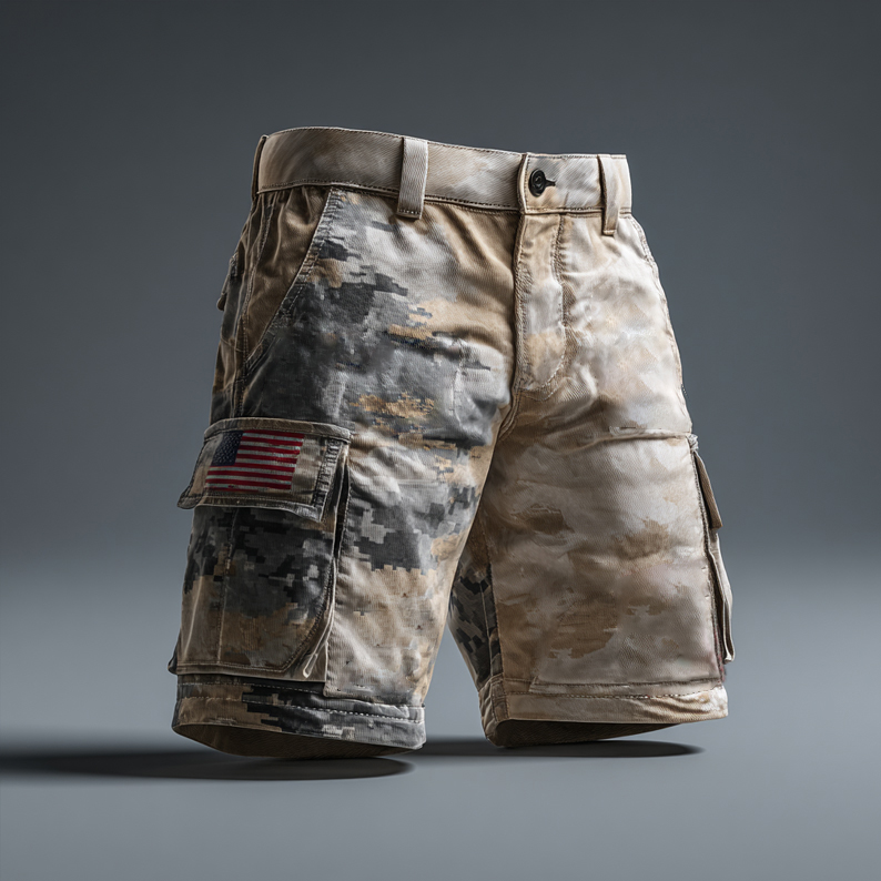US 250th Anniversary Camouflage Print Shorts