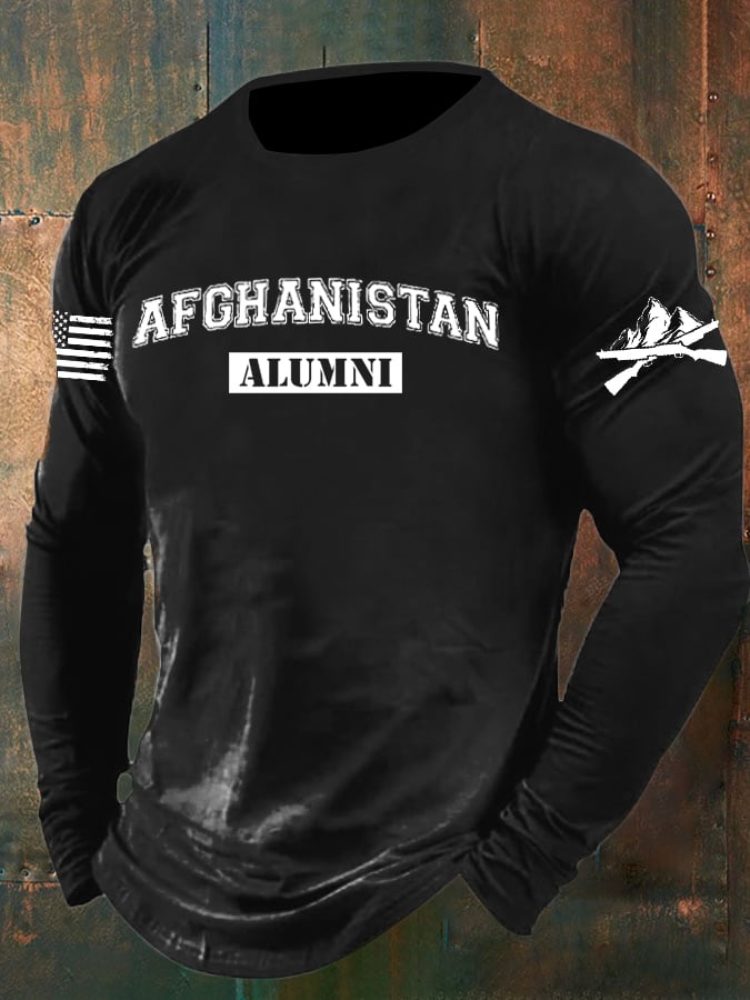 Men's Veteran Vintage Print Long Sleeve T-Shirt