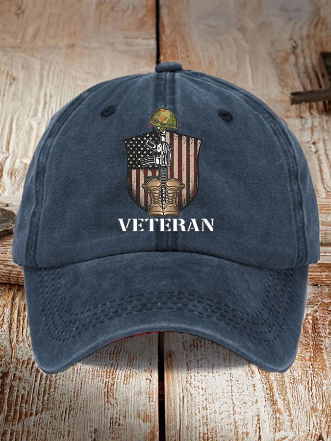 Unisex   Flag  Veterans Print Baseball Cap
