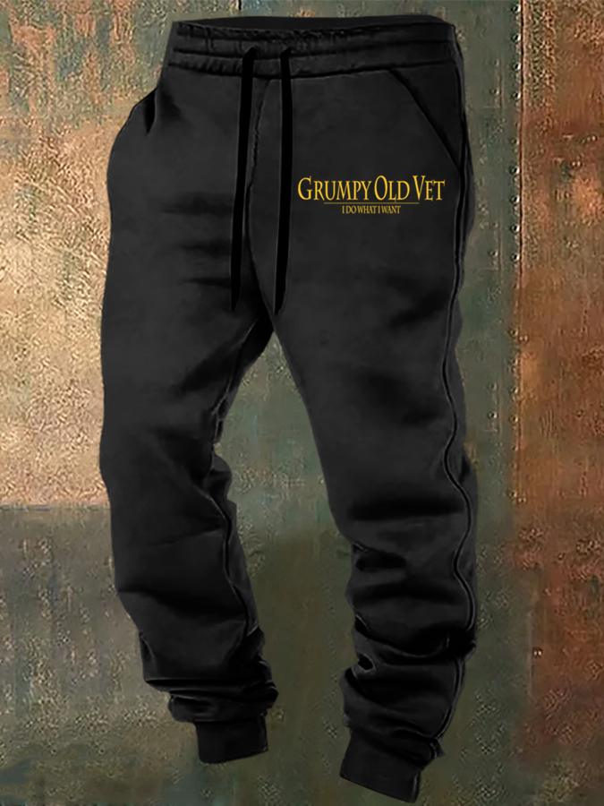 Men's Grumpy OLD Vet Print Casual Sweatpants