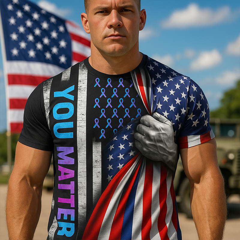 You Matter Patriotic Print T-Shirt