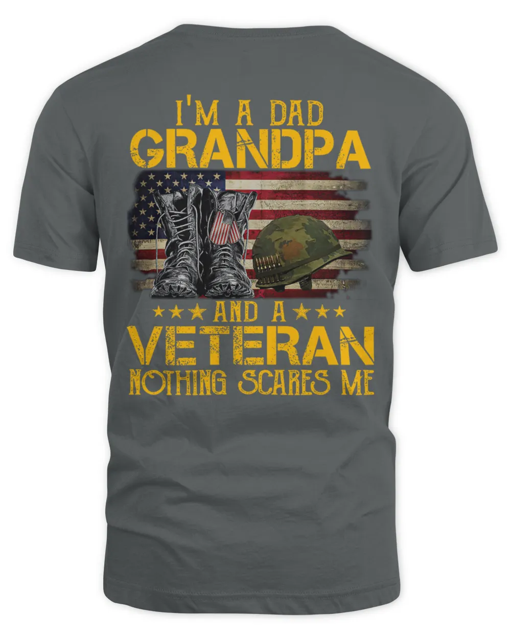 A Dad Veteran Nothing Scares Me  Pattern 100% Cotton T-Shirt
