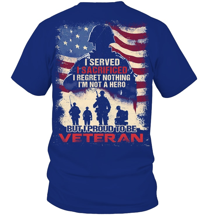 But I  Proud To Be  Veteran Pattern 100% Cotton T-Shirt