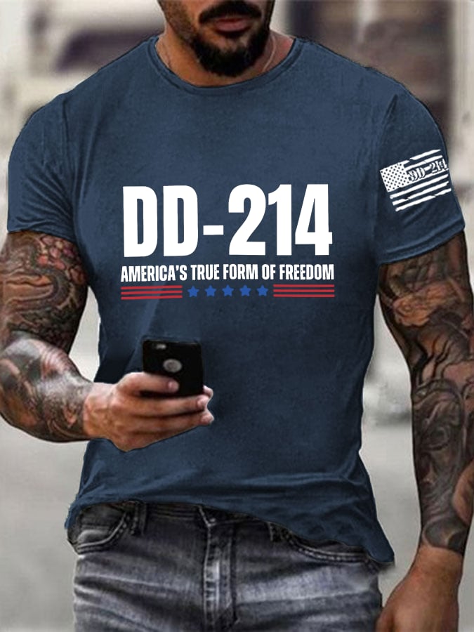 Men's DD-214 America's True Form Of Freedom Print T-shirt