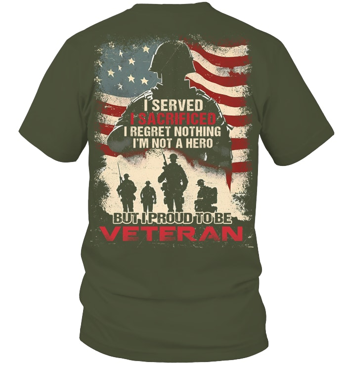 But I  Proud To Be  Veteran Pattern 100% Cotton T-Shirt