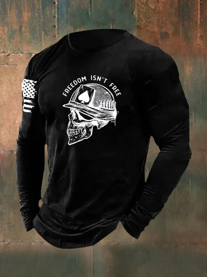 Men's Freedom Isn't Free Pattern Long Sleeve T-Shirt