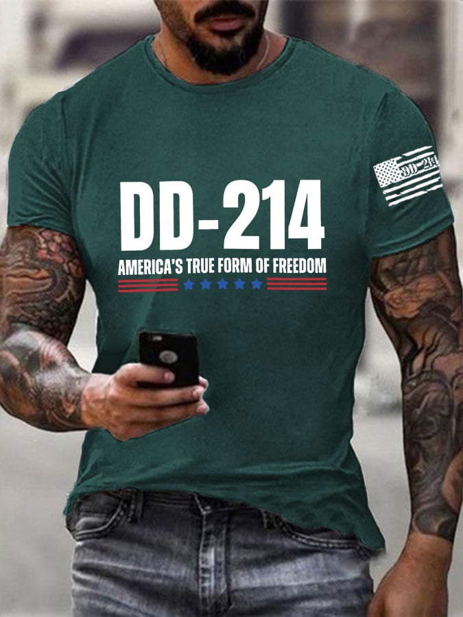 Men's DD-214 America's True Form Of Freedom Print T-shirt