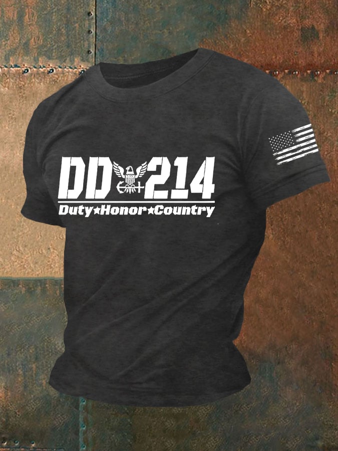 Men's Duty Honor Country DD-214 Printed T-Shirt