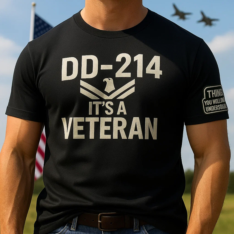 US Veteran DD-214 Printed Casual Short-Sleeved T-Shirt