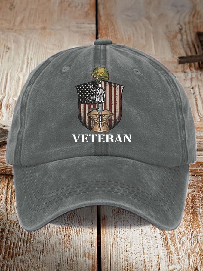 Unisex   Flag  Veterans Print Baseball Cap