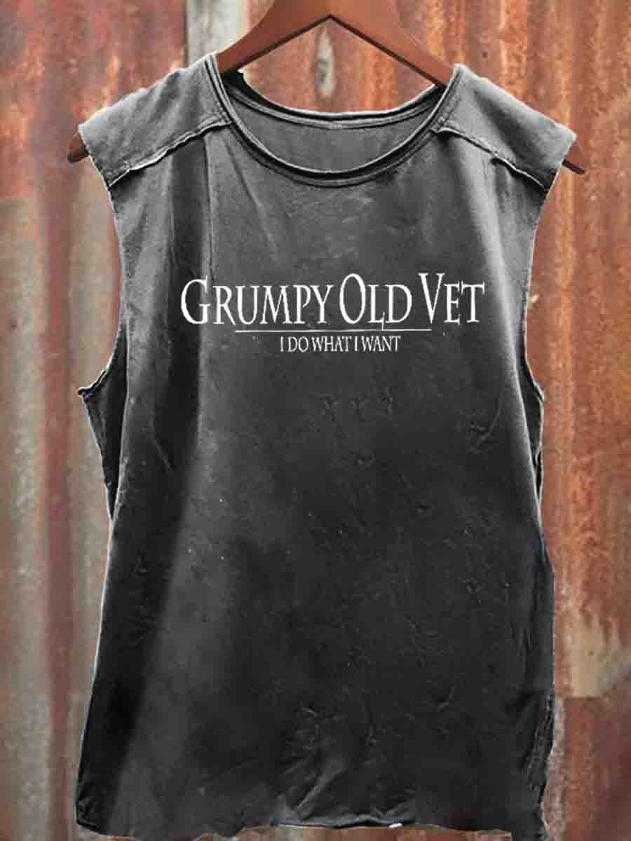 Men's Veterans I Do What  I Do Pattern Vest