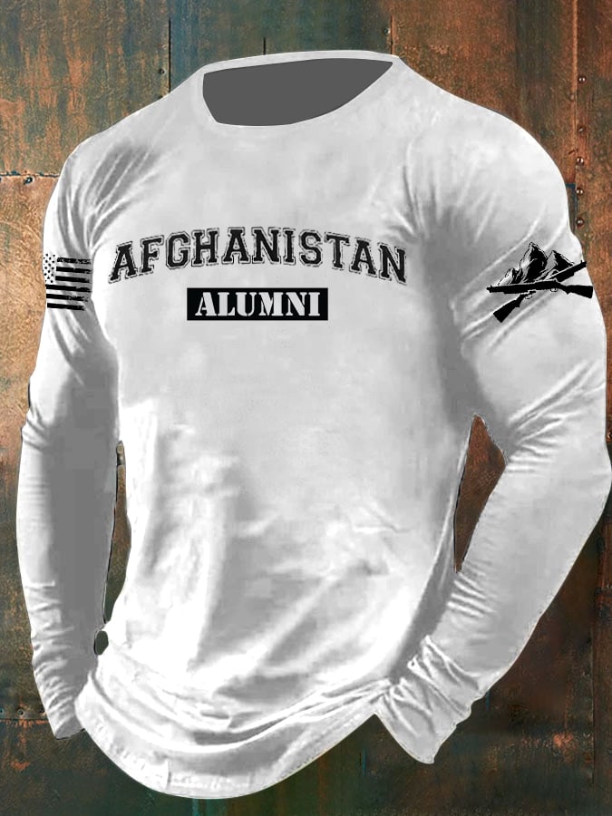 Men's Veteran Vintage Print Long Sleeve T-Shirt