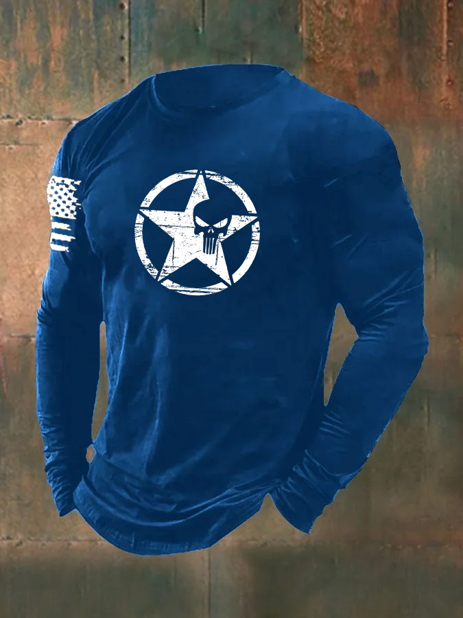 Men's Skull  Pattern Long Sleeve T-Shirt