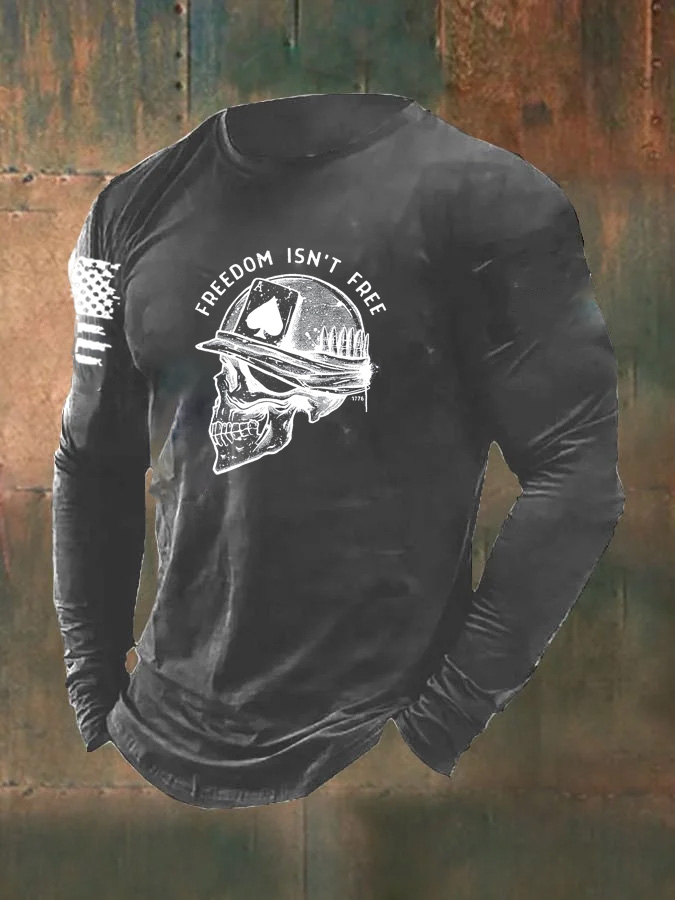Men's Freedom Isn't Free Pattern Long Sleeve T-Shirt