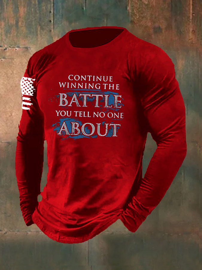 Men's Veterans Day Battle About  Pattern Long Sleeve T-Shirt