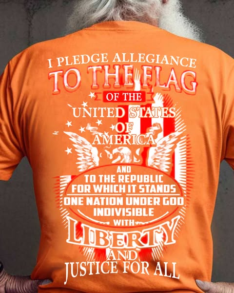 To The Flag Of The United  States Of America Pattern  Print 100%Cotton T-Shirt