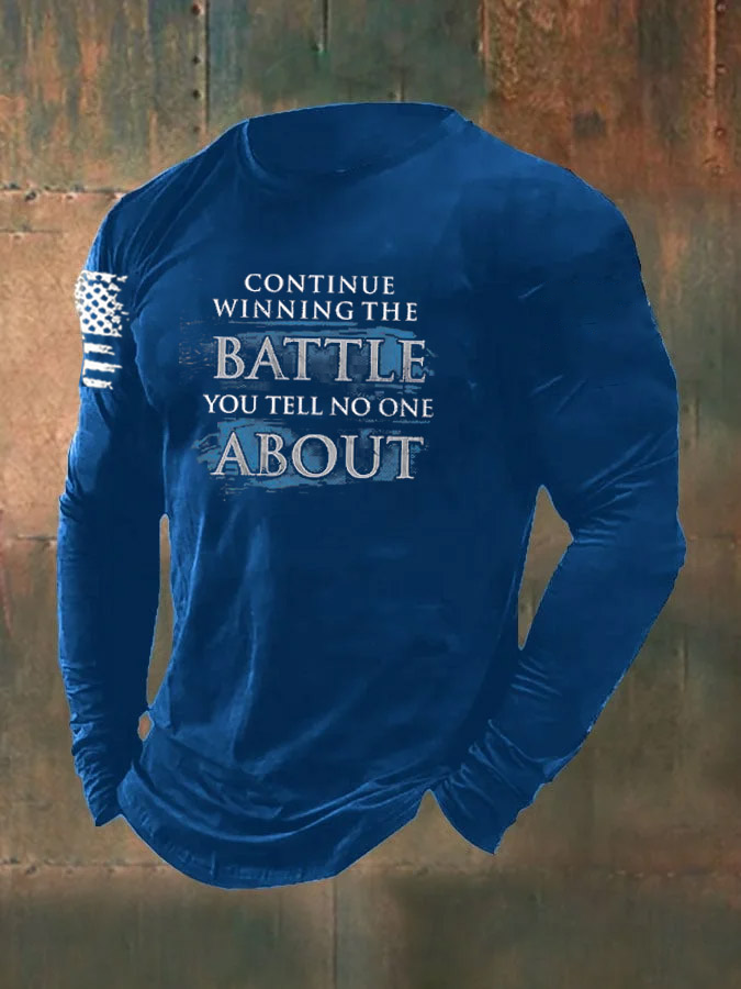 Men's Veterans Day Battle About  Pattern Long Sleeve T-Shirt