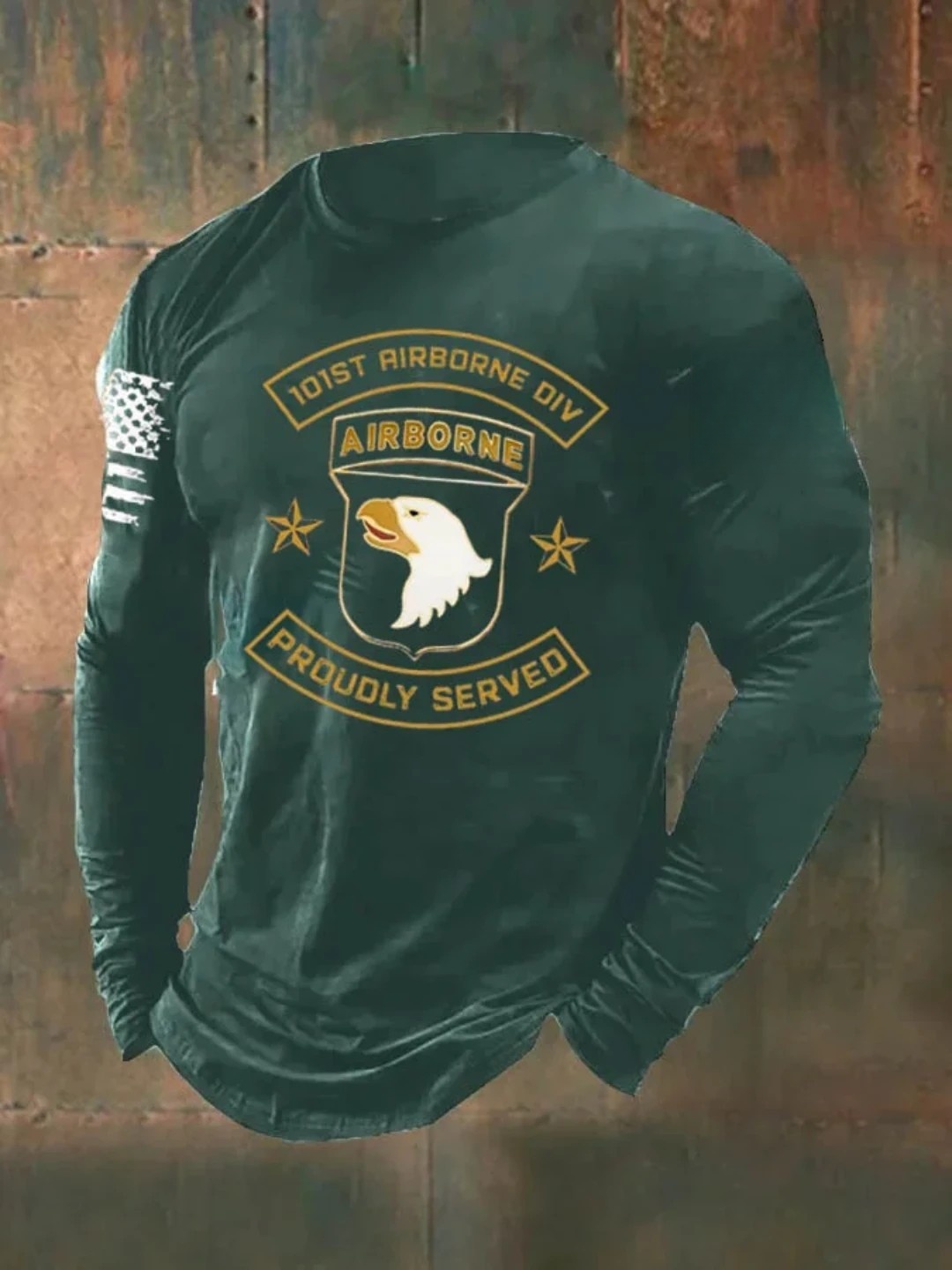 Men's Veterans Day 101st  Airborne Pattern Long Sleeve T-Shirt