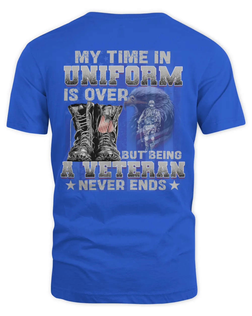 A Veteran Never End  Pattern 100% Cotton T-Shirt