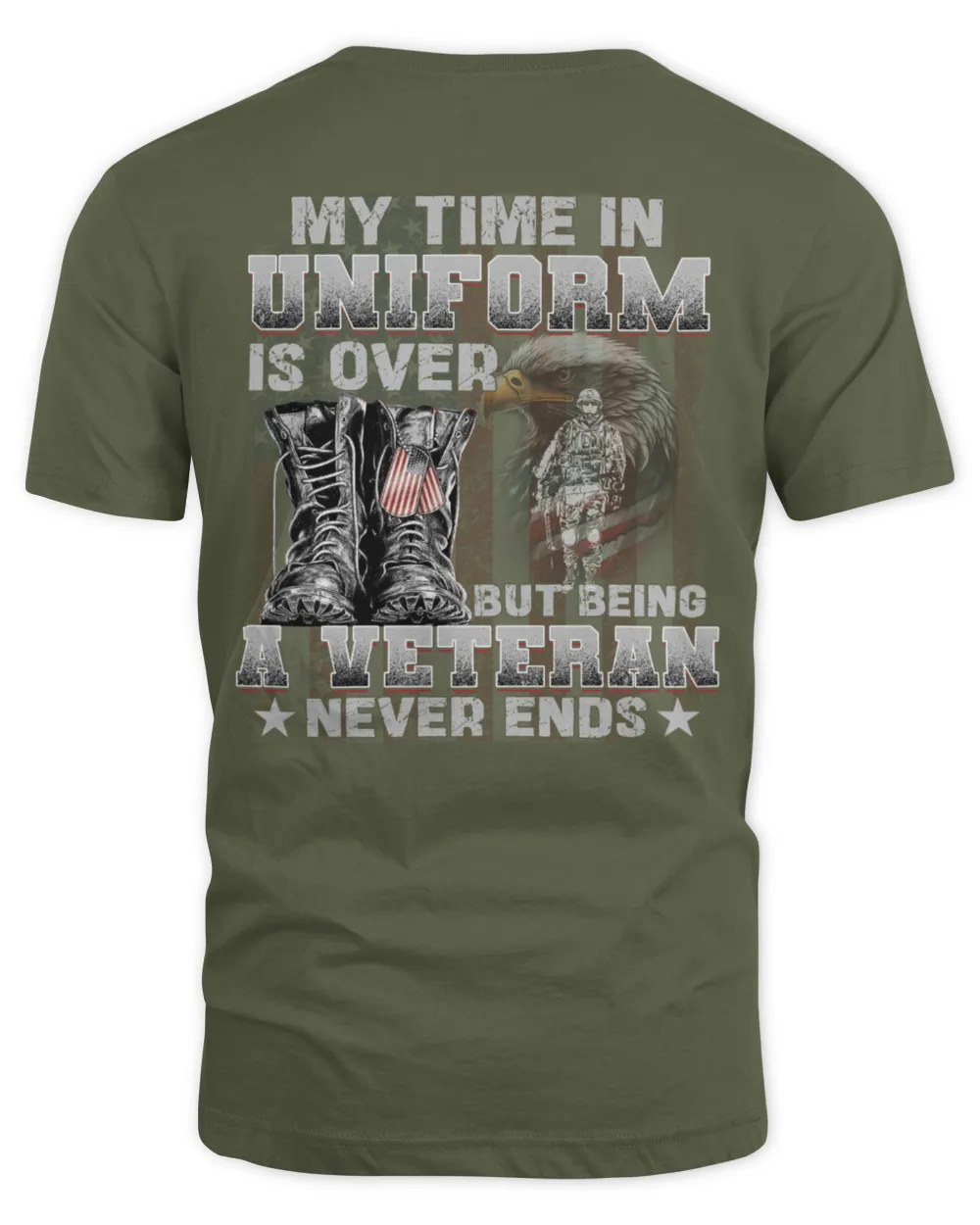 A Veteran Never End  Pattern 100% Cotton T-Shirt