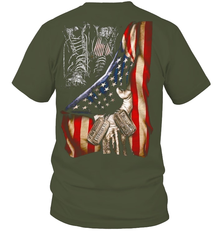 Us Veteran  Pattern 100% Cotton T-Shirt