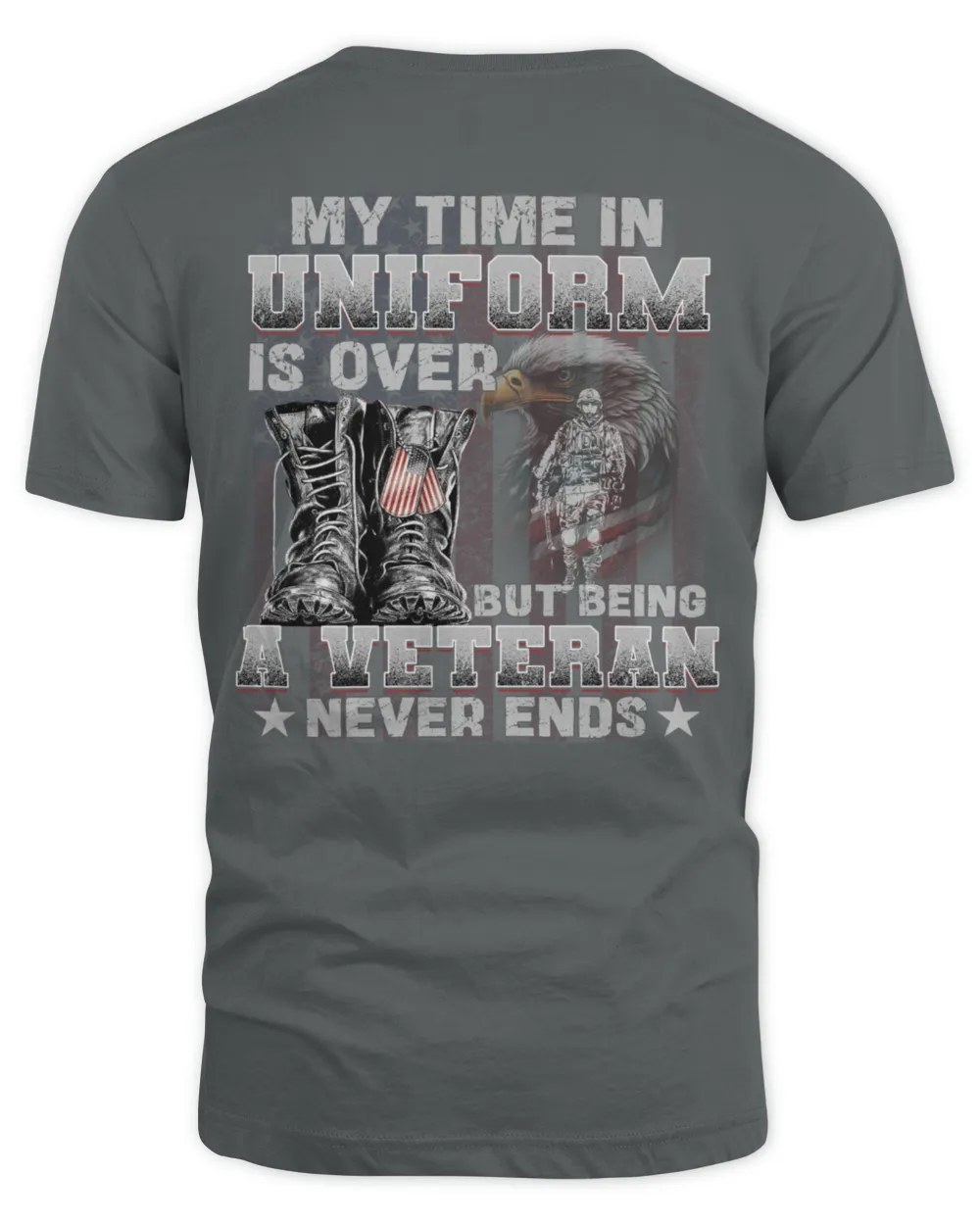 A Veteran Never End  Pattern 100% Cotton T-Shirt