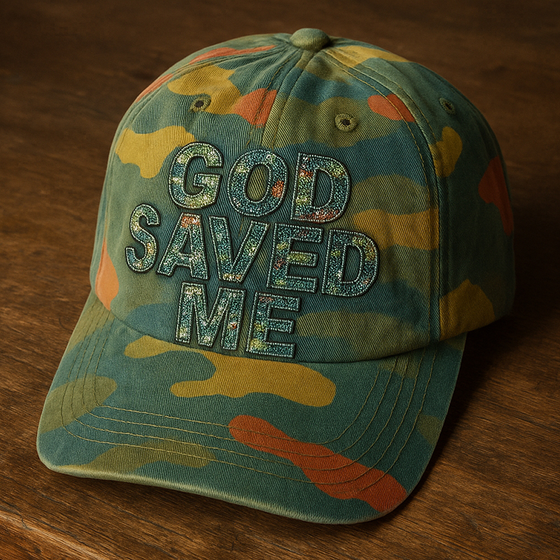 God Saved Me Casual Print Hat