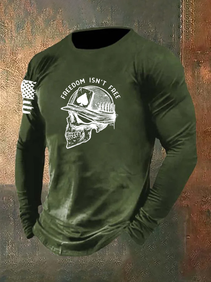 Men's Freedom Isn't Free Pattern Long Sleeve T-Shirt