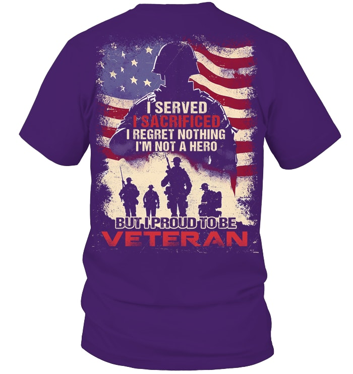 But I  Proud To Be  Veteran Pattern 100% Cotton T-Shirt