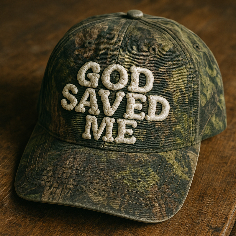God Saved Me Casual Print Hat