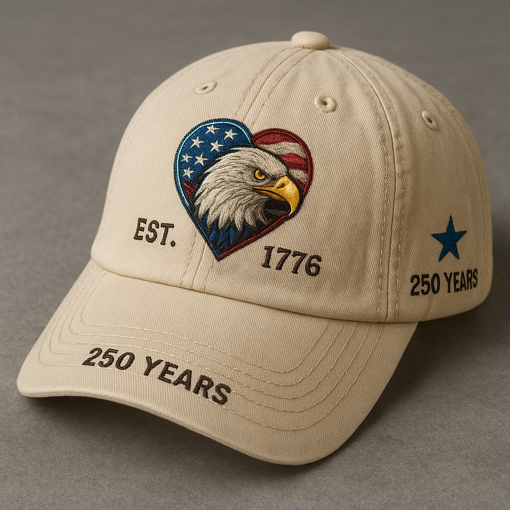 🦅 Celebrate 250 Years of American Freedom — 4 Unique Anniversary Caps