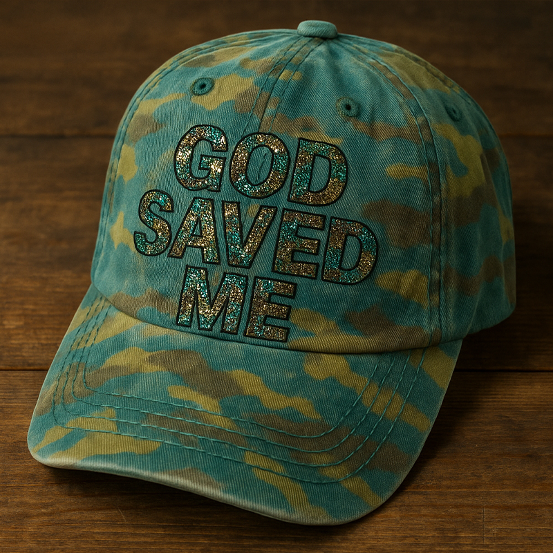 God Saved Me Casual Print Hat