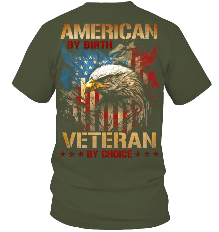 Amercian Veteran  Pattern 100&Cotton Print T-Shirt