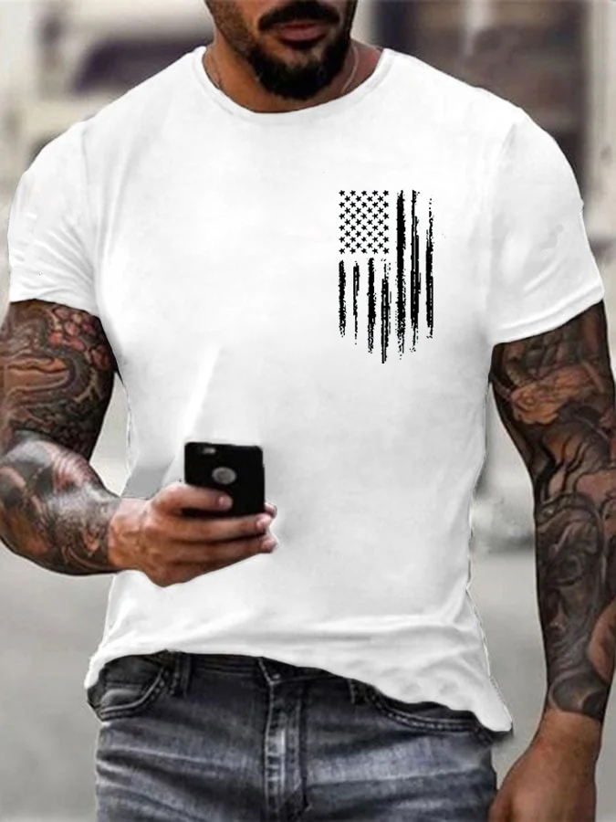 Men's American Flag Cotton T-Shirt