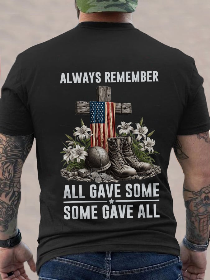 Men's All Gave Some, Some Gave All Flag Print T-Shirt