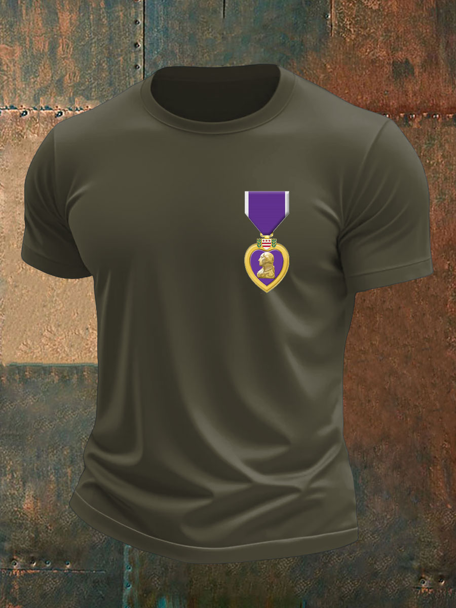 Men's Purple Heart Veteran Print T-shirt