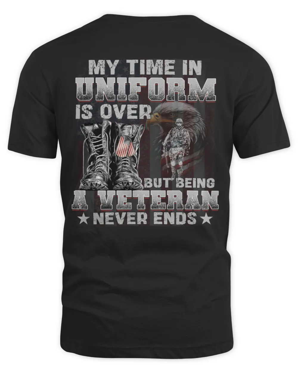 A Veteran Never End  Pattern 100% Cotton T-Shirt
