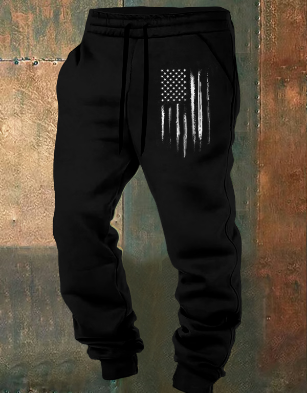 Men's American Flag Print Casual Sweatpants