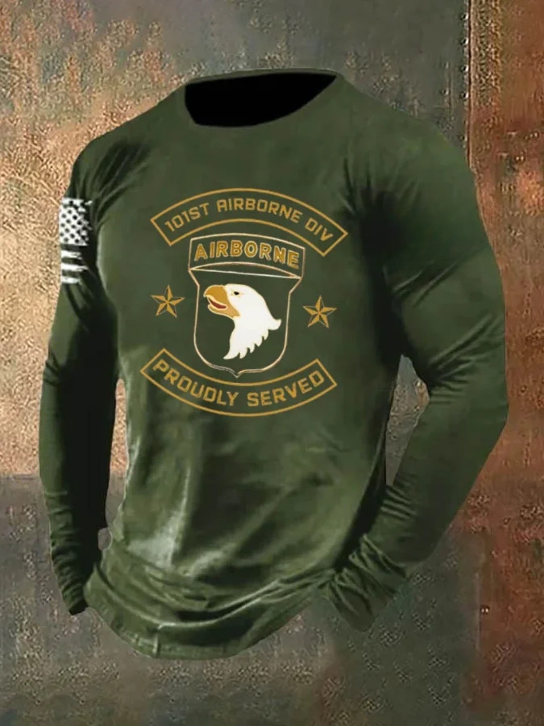 Men's Veterans Day 101st  Airborne Pattern Long Sleeve T-Shirt