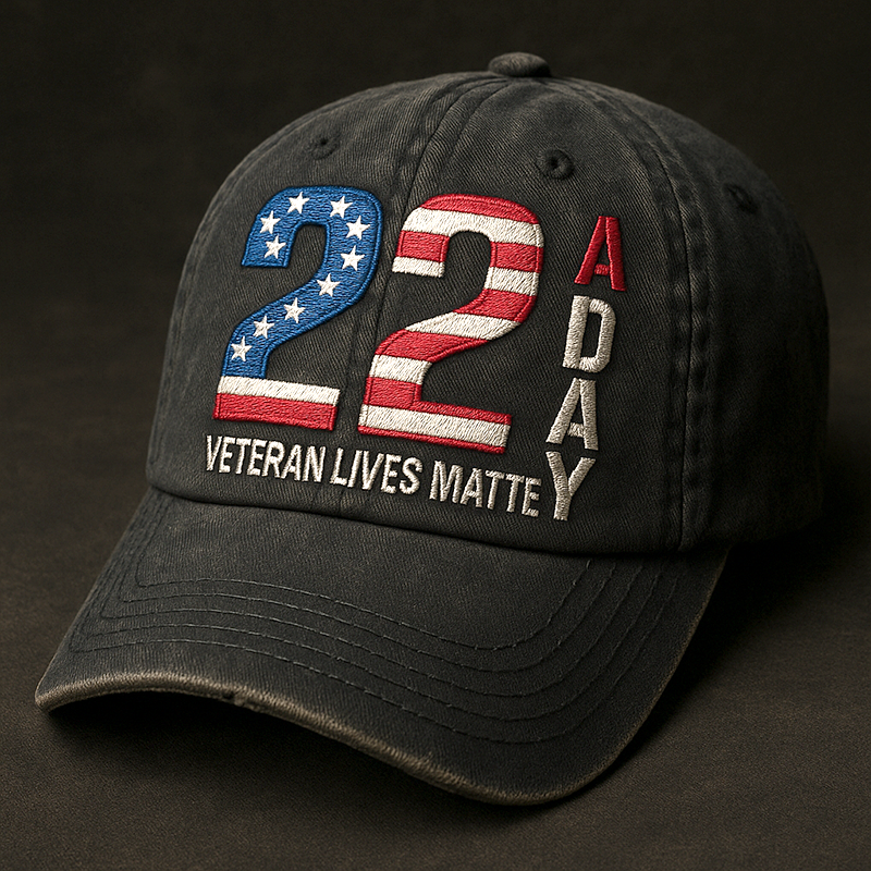 22 A Day Veteran Lives Matter Print Hat