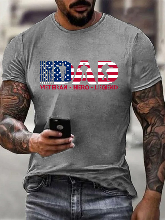 Men's Veterans Day  About Dad Cotton T-Shirt